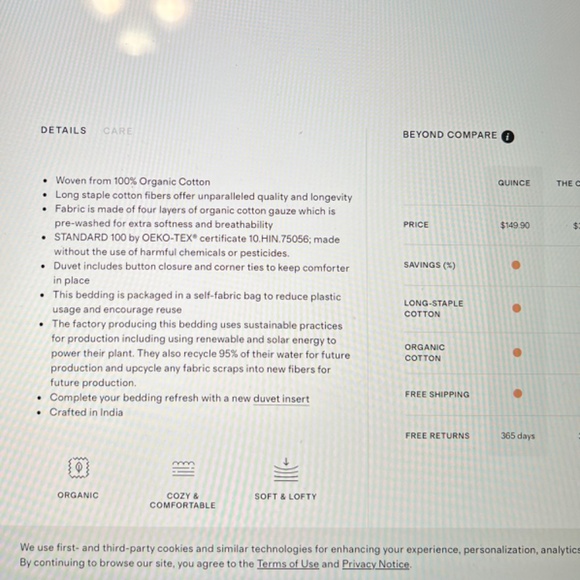 QUINCE Organic Airy Gauze Duvet Cover King plus 2 King Shams - TERRACOTTA - Picture 7 of 8